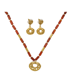 Conjunto collar y pendientes nariguera quimbaya, joyas precolombinas eliana tovar