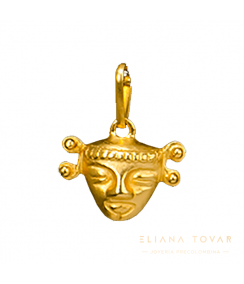 Dije Pequeño Máscara Quimbaya. Joyas Precolombinas Eliana Tovar