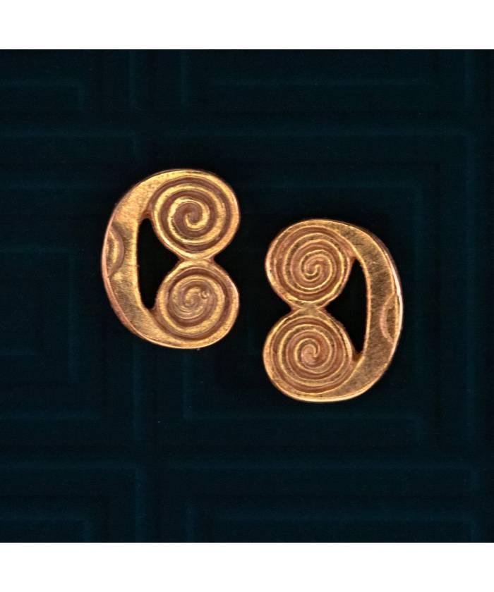 Pendientes Precolombinos Espiral Sin bao de oro 24K